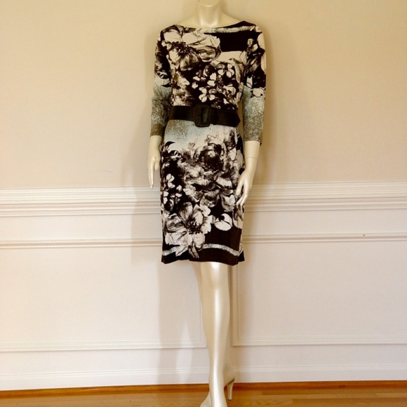 ABS COLLECTION BOATNECK BELTED DRESS - US MEDIUM - Picture 4 of 7